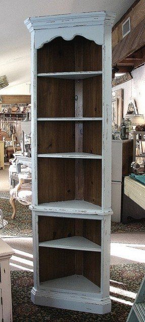 China Cabinet Bookcase, Kitchen Bookcase, Corner China Cabinet, Pale Grey Paint, Nursery Bookcase, Corner Hutch, Shelf Inspiration, Diy Bookshelf, Double Ovens