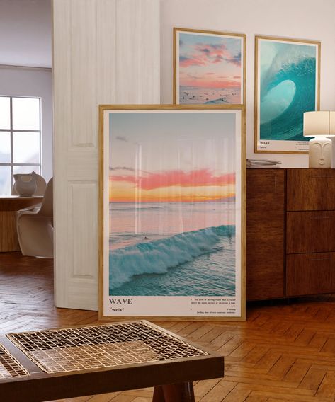 Hi, Welcome to VenusArtPosters!  * Are you  looking to add a unique, personal touch to your wall  decor?  🌸 This trendy Waves Wall Art, Ocean Sunset  Wave Definition Print is the perfect solution for  Bedroom Wall Decor or Dorm room decor! Blue Coastal Waves, chic ocean Prints are best special gift for coastal lovers!    Discover our  wall art collection of instantly downloadable, digital files on VenusArtPosters. Embrace the artistic vibes with our unique collection of digital prints. Enhance Coastal Dorm Room, Coastal Dorm, Ocean Waves Photography, Waves Wall Art, Coastal Sunset, Dorm Room Wall Decor, Sunset Poster, Dorm Room Walls, Wall Art Coastal