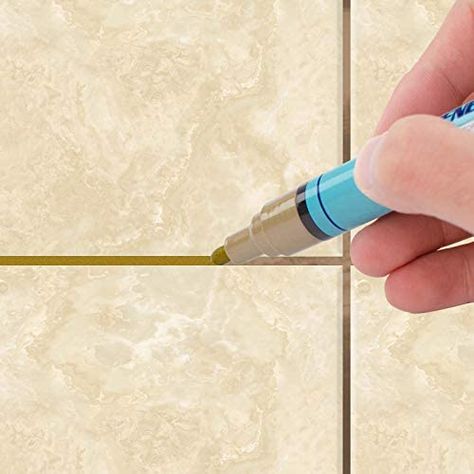 Gold Grout, Glitter Tile, Clean Grout Lines, Grout Paint, Bathroom Grout, Grout Pen, Painting Bathroom Tiles, Glitter Tiles, Graphic Tiles