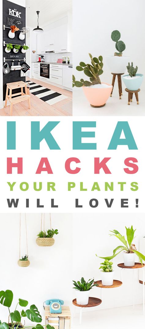 IKEA Hacks Your Plants Will LOVE! - The Cottage Market Ikea Plant Hacks, Ikea Plant Wall, Plant Stand Hack, Ikea Plant Stand, Ikea Planters, Ikea Lanterns, Ikea Plant, Ikea Bookshelf Hack, Ikea Basket