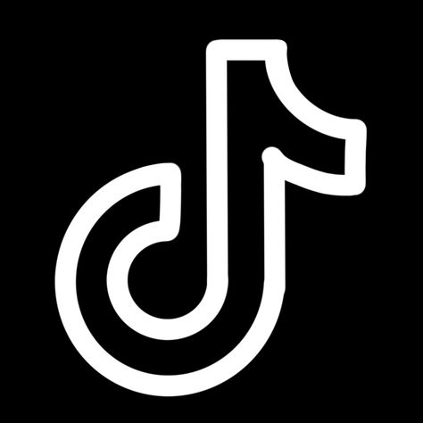 Black And White Tiktok Icon, White Iphone App Icons, Aesthetic Noir, Tiktok App Icon, Black App Icons, Tiktok App, App Icons For Iphone, Iphone App Icons, Icons For Iphone