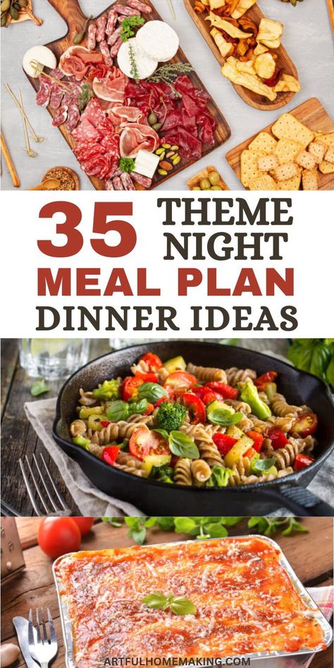 Weekly Themed Dinner Nights, Dinner Theme Ideas, Easy Week Night Meals, Easy Supper Ideas, Week Night Meals, Theme Nights, Meal Planning Menus, Ham And Beans, Kitchen Tips And Tricks