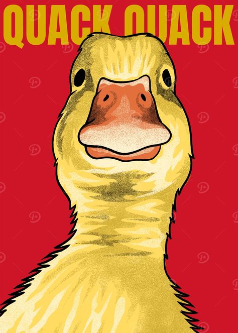 Funny Duck Quack Quack Meme Displate Poster Poster Prints Funny, Funny Posters For Room, Duck Skeleton, Duck Puns, Pastel Castle, Crazy Duck, Paper Ducks, Funny Ducks, Duck Quack