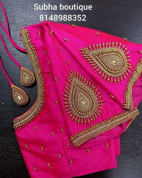 Aari Work Blouse Design Images Bridal, Aari Work Images, Simple Art Work Blouse, Aariwork Blouse Designs Latest, Art Work Blouse Design, Ariya Work Blouse Designs, Aari Simple Designs, Art Work Design Blouse, Simple Blouse Designs Images