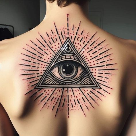 Eye Chest Tattoo For Men, Punk Floyd, Ojo Tattoo, Trippy Tattoo Ideas, Triangle Tattoo Design, All Seeing Eye Tattoo, Trippy Tattoo, Ying Yang Tattoo, Triangle Eye