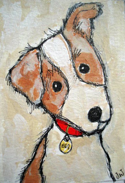 Dog Easy Painting, Goofy Dog Drawing, Simple Dog Painting, Cute Dog Paintings Easy, Dog Paintings Easy, Painting Dogs Acrylic, Dog Art Drawing, Dog Painting Ideas, Cute Dog Art