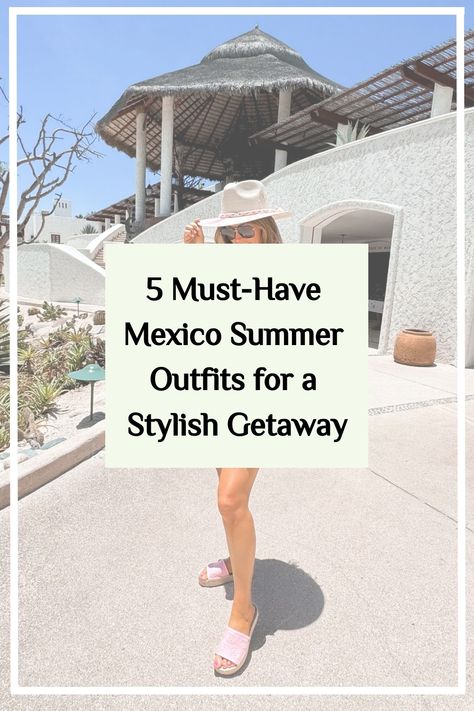 The person is wearing a colorful floral dress, pink slide sandals, and a white hat. Mexican Vacation Outfits What To Wear, Mexican Resort Outfits, What To Wear To Mexico, Mexico Summer Outfits, Mexican Vacation Outfits, What To Wear In Mexico, Mexico Summer, Casual White Sneakers, Mexican Vacation