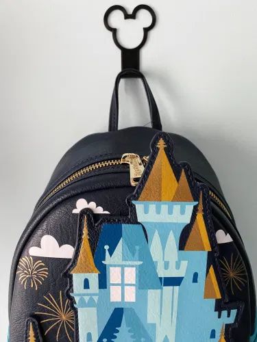 Magical Disney Hooks To Display Minnie Ears And Bags Disney Loungefly Backpack Display, Ear Display, Disneyland Backpack, Disney House Ideas, Mickey Mouse Bedroom, Disney Ears Hat, Disney Princess Backpack, Disneyland Rides, Disney Pin Collections