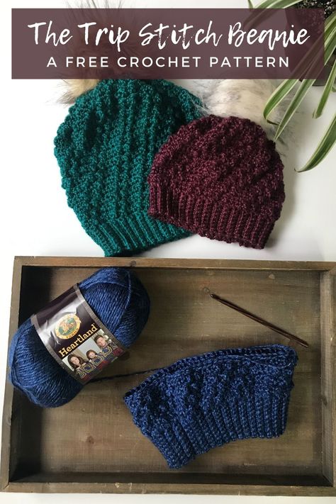 Triple Crochet Stitch, Crochet Baby Cap, Crochet Slouch Hat, Crochet Beanies, Fun Hat, Crochet Winter Hats, Easy Crochet Hat, Winter Crochet, Crochet Hat Free