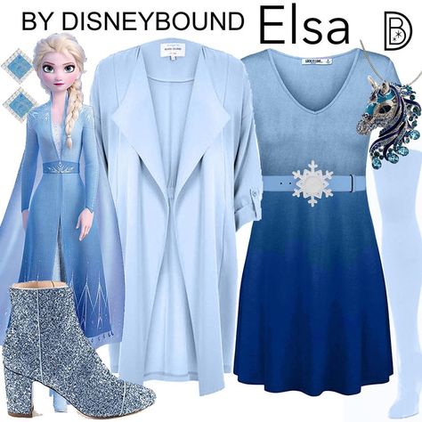 Elsa Frozen 2 Disneybound, Frozen Disney Outfits, Elsa Inspired Outfit, Elsa Disneybound, Frozen Inspired Outfits, Disney Character Outfits, Disney Bound Outfits Casual, Frozen Outfits, Cosplay Disney