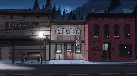 Gravity Falls Town, Gravity Falls Wiki, Small Building, Dipper And Mabel, Fall Images, Gravity Falls Art, Call Mom, In The Town, Small Buildings