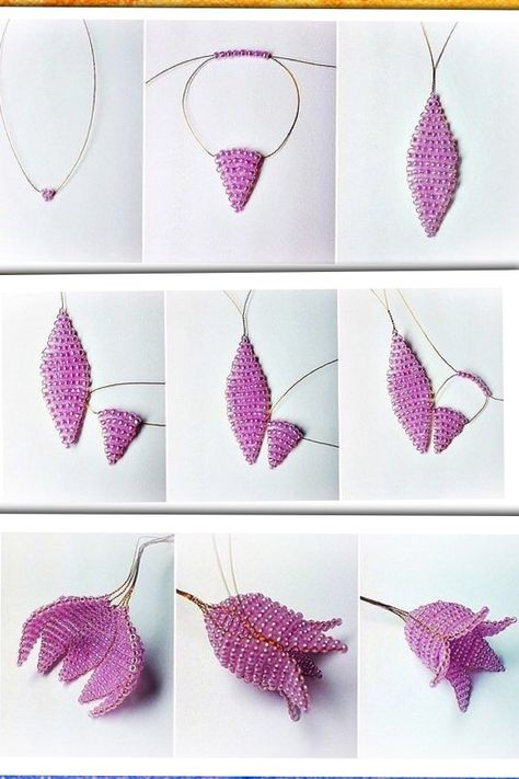 Bead Woven Flowers, Seed Bead Flowers Patterns, Seed Bead Hummingbird, Seed Bead Flowers Tutorial, Bead Art Projects, Beaded Animals Tutorial, Bead Flowers, Beaded Flowers Patterns, Seed Bead Flowers