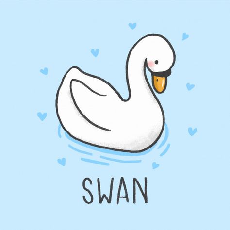 Discover thousands of Premium vectors availables in AI and EPS formats. Download whatever, cancel whenever. Swan Cartoon, Simple Animal Drawings, Swan Drawing, Cute Swan, Easy Animal Drawings, Modern Business Cards Design, Animal Doodles, Owls Drawing, Rabbit Cartoon