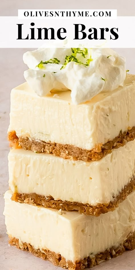 Key Lime Pie Cheesecake Recipe, Easy Key Lime Desserts, Lime Whipped Cream, Key Lime Whipped Cream, Easy Graham Cracker Crust, Key Lime Cheesecake Bars, Mahi Recipes, Lime Dessert Recipes, Lime Dessert