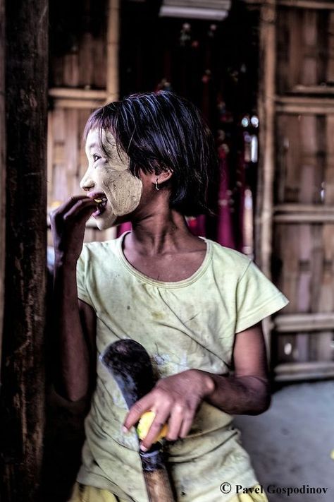 Girl with a face covered by Chandan herbal face pack and scrubs made from chandan powder, Boga lake Para (village) near the Boga lake,bangladesh. Face Pack, Documentary Photography, Face Cover, A Face, Scrubs, Documentaries, Lake, Photography