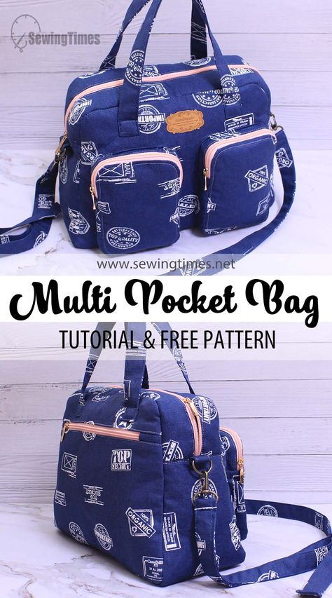 Sewing Projects Purse, Sewing Projects Handbags, Large Bag Sewing Pattern, Big Bag Sewing Pattern, Diy Carry On Bag Free Pattern, Handbag Diy Sewing Projects, Diy Diaper Bag Pattern Free, Free Sewing Bag Patterns, Cute Bag Sewing Pattern