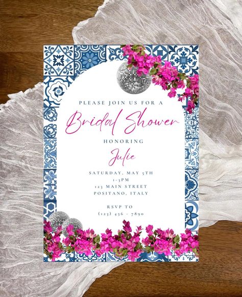 Our template is designed for those looking to craft stunning DIY party stationery like bar signs, guest book displays, event invitations, and more. What makes it special is its incredible versatility--you can personalize every aspect to match you event's theme. Easily add your own name and details, and customize the background, colors, layout, and fonts to bring your vision to life! Bridal Shower Mediterranean Theme, Santorini Bridal Shower Theme, Greece Birthday Theme, Greece Bridal Shower Theme, Mamma Mia Bridal Shower Theme, Mamma Mia Theme, Book Displays, Greece Santorini, Event Invitations