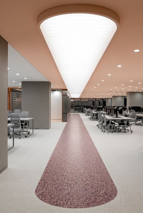 Veuve Cliquot, Working Wall, Office Ceiling, Central Building, Office Pictures, Ceiling Treatments, Collaboration Space, Open Office, Workplace Design