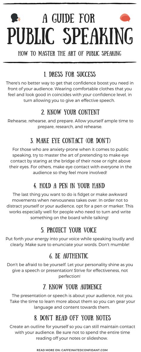 #publicspeaking #infographic #speaking #audience #caffeinatedconfidant #tips #tuesday #career #productivity #teachers #students Speech Tips Public Speaking, Public Speaking Illustration, Seminar Tips, Public Speaking Topics, Speaking Aesthetic, Speaking Tips, Good Leadership Skills, Public Speaking Tips, College Life Hacks