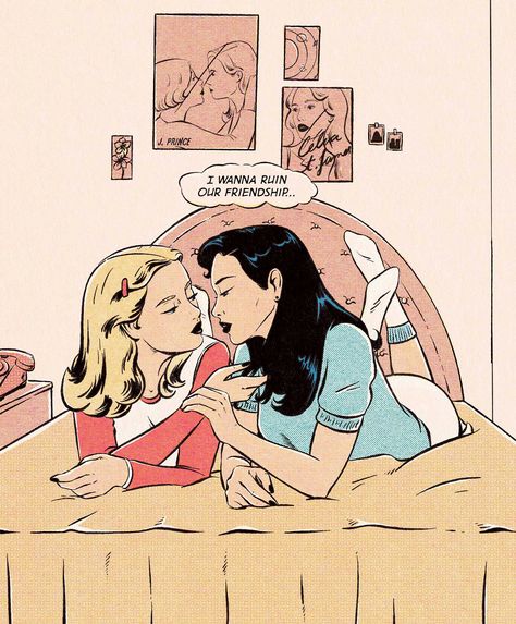 50s Lesbian Art, Cas Room, Wlw Pfp, Ruin Our Friendship, Jenifer Prince, Prince Drawing, Sapphic Art, Friendship Poster, Demon Queen