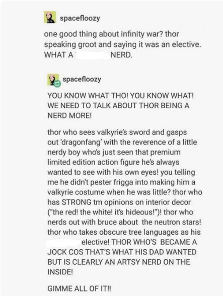 Nerdy #Thor Thor Headcanon, Thor Tumblr, Marvel Tumblr, Thor Marvel, Avengers Memes, Loki Thor, Marvel 3, Marvel Memes, Avengers Assemble