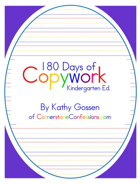 180 Days of Copywork for Kindergarten Free Copywork, Homeschool Copywork, Homeschool Writing, Kids Literacy, Learning English For Kids, Easy Lessons, Homeschool Inspiration, Good Sentences, Homeschool Kindergarten