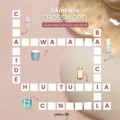 Skincare Games Ideas, Instagram Post Games, Lagom Design, Blue Giraffe, Skin Facts, Daily Puzzle, Cosmetic Creative, Engagement Posts, Social Media Branding Design