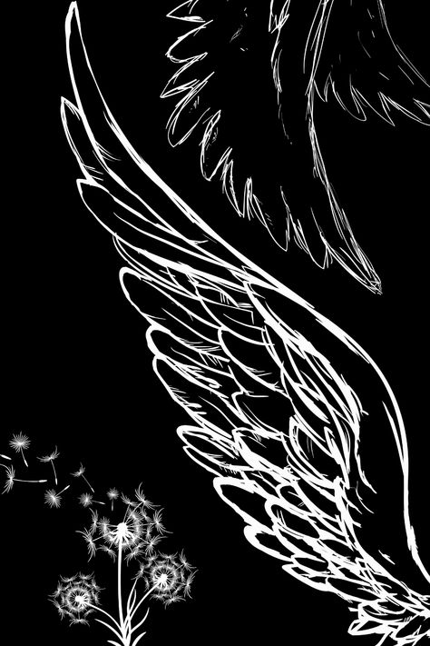 Black Cover Page Design, Black Wings Aesthetic Angel, Black Book Cover Design, Kindle Lockscreen Black And White, Book Cover Design Aesthetic, Black And White Drawings Aesthetic, White Drawing On Black Paper, Cover Page Design Aesthetic, Black And White Book Cover