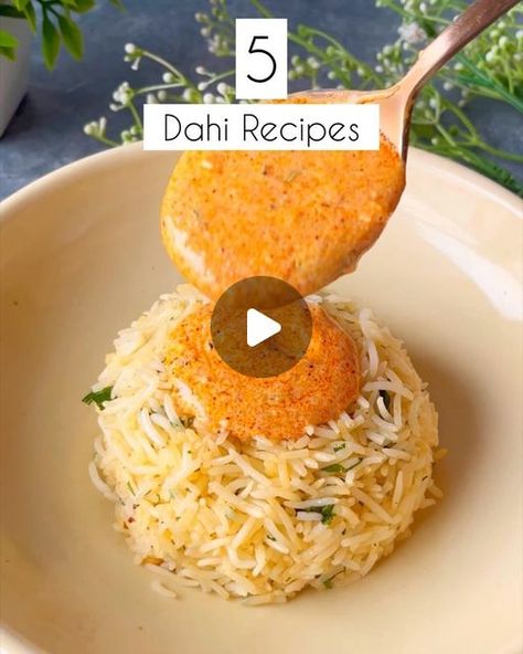 Dahi Tadka Recipe, Dahi Tikhari Recipe, Dahi Tadka, Dahi Recipe, Blanched Spinach, Curd Rice Recipe, Herb Rice, Curd Rice, Pav Bhaji Masala