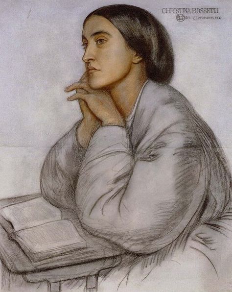 Christina Rossetti, by her brother Dante Gabriel Rossetti Gabriel Rossetti, Classic Poems, Childrens Poems, Pre Raphaelite Brotherhood, Female Poets, Christina Rossetti, Pre Raphaelite Art, Dante Gabriel Rossetti, Mother Poems