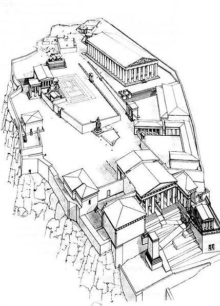 Ancient Greece Architecture Drawing, Ancient Greek Buildings Drawing, Acropolis Drawing, Greek Collums Drawing, Greece Drawing, Acropolis Of Athens Sketch, Greek Columns Sketch, Ancient Greece Mythology, Ancient Greece History