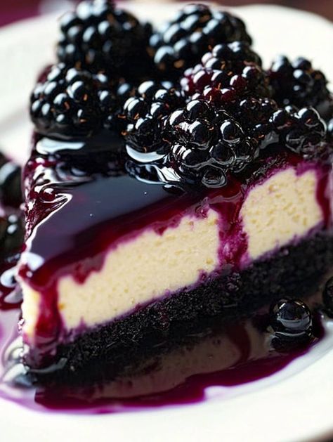 Blackberry Cheesecake Chocolate Covered Strawberry Cake, Blackberry Dessert, Cheeseburger Meatloaf, Baked Meatloaf, Blackberry Cheesecake, Mexican Casserole Recipe, Family Desserts, Cheesecake Toppings, Chicken Parmesan Pasta