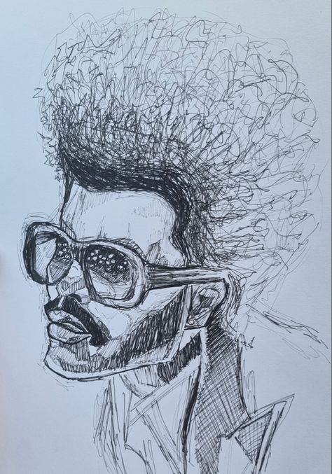 The Weeknd Pencil Drawing, The Weeknd Sketch, The Weekend Sketch, The Weeknd Drawing, People Sketches, Sketches Of People, Photoshop Pics, Meaningful Drawings, Graffiti Style Art