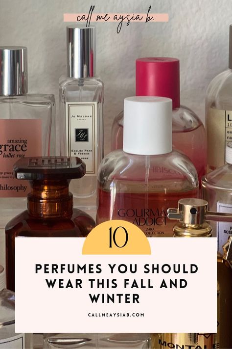 6 perfumes stacked on a shelf in my perfume collection, it reads 10 perfumes you should wear this fall and winter Top Fragrances For Women, Best Womens Perfume, Luxury Perfume Women, Winter Perfume, Best Perfumes, Winter Fragrance, Top Perfumes, Winter Scents, Fragrances Perfume Woman