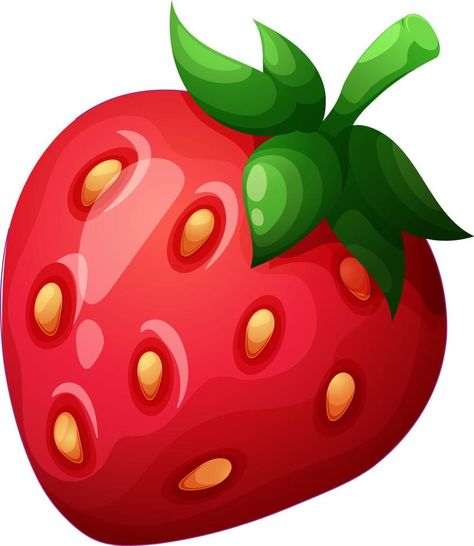 Juicy strawberry cartoon on a transparent background. Summer Fruit Collection Vegetable Character, Strawberry Cartoon, Cartoon Strawberry, Background Summer, Fruit Summer, Summer Fruit, Transparent Background, Vector Free, Royalty Free