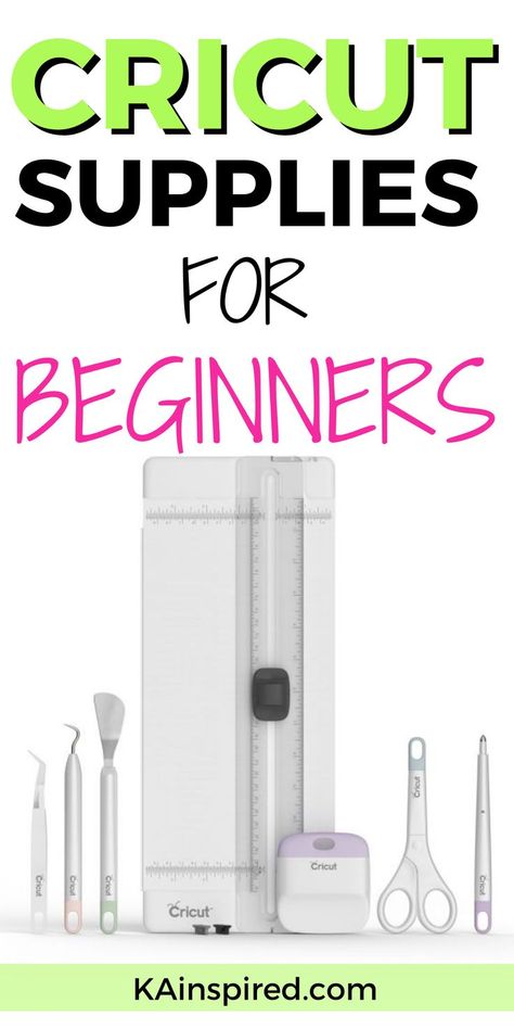 MUST HAVE CRICUT SUPPLIES FOR BEGINNERS Cricut Essentials For Beginners, Cricut Tools, Cricut For Beginners, Beginner Cricut, Cricut Accessories, Cheap Diy Projects, Cricut Help, Cricut Mat, Cricut Easy Press