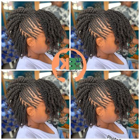 Simple All Back Hairstyles, Back To School Cornrow Hairstyles, Free Hand Plaiting Natural Hair, Natural Twist Styles, Natural Twist Hairstyles, Natural Cornrow Hairstyles, Hair Dues, Natural Hair Ponytail, Braided Mohawk Hairstyles