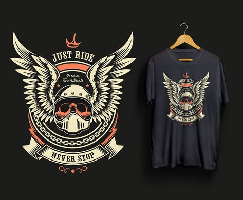 Motorcycle Design for T-shirt on Behance Vector Tshirt Design, Kaos Vintage, Motorcycles Logo Design, Fashion Adobe Illustrator, Design For T Shirt, Owl Coffee, T Shirt Design Template, Graphic Design Fashion, Motorcycle Tshirts