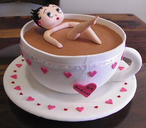 Betty Boop Kitchen Tea Cake by The Tinderbox Cake Decorators, via Flickr Coffe Mug Cake, Teapot Cake, Boys First Birthday, Tea Party Cake, Tea Cup Cake, Tea Cake, Novelty Cakes, Special Cake, Occasion Cakes