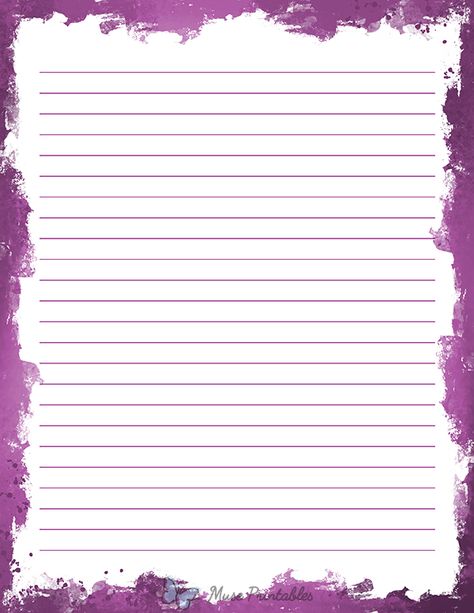 Printable Purple Grunge Stationery Purple Grunge, Page Borders Design, Purple Line, Borders Design, Page Borders, Purple Lilac, Lined Paper, Border Design, Journal Pages