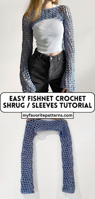 Crochet Shrug Sleeves, Shrug Tutorial, Crochet Shrug Tutorial, Shrug Sleeves, Fishnet Crochet, Easy Crochet Shrug, Crochet Shrug Pattern Free, Crochet Top Outfit, Crochet Shrug Pattern