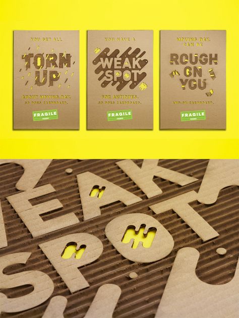 QuipImaage Cardboard Poster, Dear Art, Cardboard Letters, Cardboard Design, Socks Packaging, 3d Poster, Promotional Flyers, Moving Boxes, Creative Typography