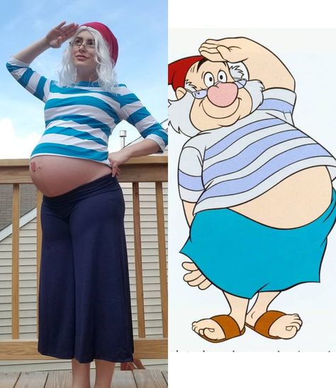 Mr Smee Costume, Captain Halloween Costume, Costume Halloween Homme, Smee Costume, Pirate Costume Couple, Pregnant Couple Halloween Costumes, Diy Pirate Costume For Kids, Mr Smee, Aye Aye Captain