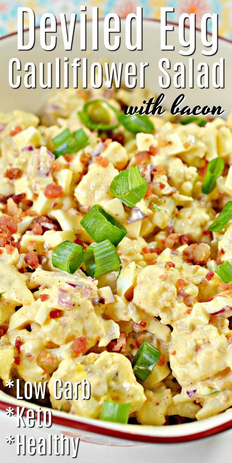 Keto Potato Salad, Cauliflower Potatoes Salad, Classic Potato Salad, Low Carb Salad, Cauliflower Salad, Low Carb Sides, Low Carb Side Dishes, Keto Side Dishes, Potatoe Salad Recipe