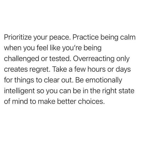 The Be Happy Project on Instagram: “Prioritize Your Peace {"My peace is my priority," I tell myself anytime I feel myself react or start to overthink a scenario. Repeat this…” Prioritize Your Peace, Priorities Quotes, A Beautiful Soul, Strong Girl, Follow Button, Positive Self Affirmations, Self Quotes, Healing Quotes, Life Advice