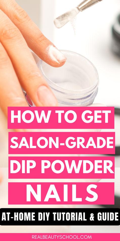 dip powder nails Nail Art Powder Dip, Dip Powder Nails How To Do, Nail Extensions With Dip Powder, Dip Nails Step By Step, Diy Dip Nails With Tips, Tips For Dip Powder Nails, At Home Dip Powder Nails Kit, How To Dip Nails Powder, Nail Polish In Water Diy Dips