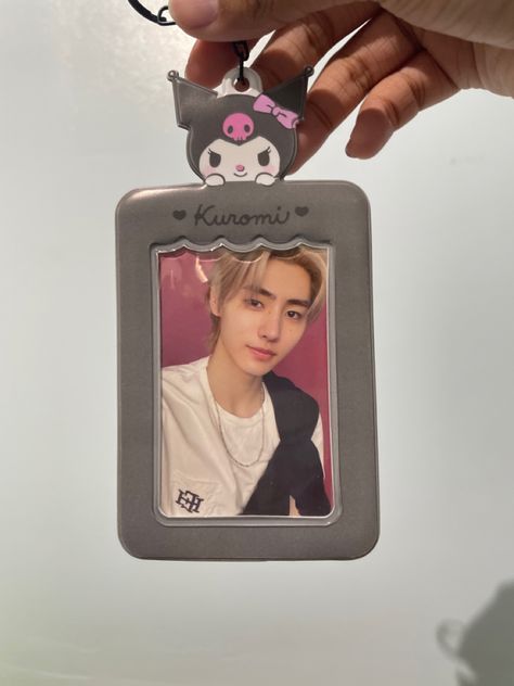 sunghoon PTM (pass the mic) in kuromi pc holder :D Sanrio Photocard Holder, Sanrio Photocard, Photocard Deco, Pc Holder, Photocard Holder, Kpop Group, Kpop Groups, Lunch Box, Electronic Products