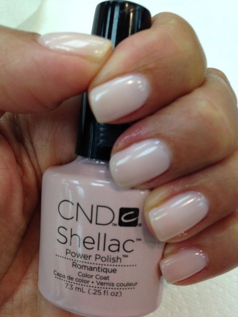 I love the clean look and mirror-like shine!  CND Shellac in Romantique. Shellac Nails Natural, Nails Natural Look, Cnd Shellac Colors, Shellac Nail Colors, Shellac Colors, Natural Manicure, Cnd Nails, Best Gel Nail Polish, Nails Natural