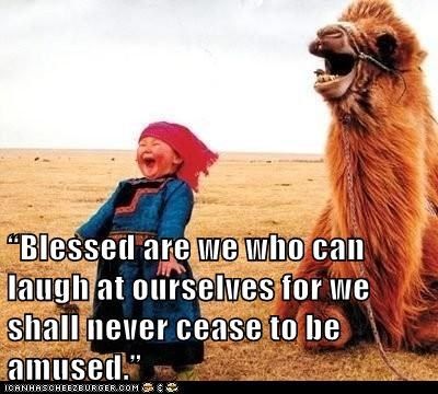 “Blessed are we who can laugh at ourselves for we shall never cease to be amused.” Funny Words Of Wisdom, Self Pity, Positive People, Laugh At Yourself, Funny Words, Funny Animal Memes, Animal Memes, I Laughed, Funny Animals