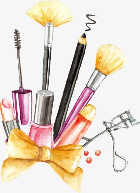 Tools Clipart, Makeup Tools Photography, Makeup Clipart, Vector Painting, Painting Makeup, Makeup Tools Products, Makeup Illustration, Makeup Wallpapers, Makeup Drawing